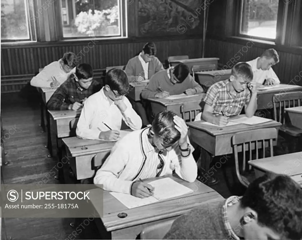 Students participating in exam