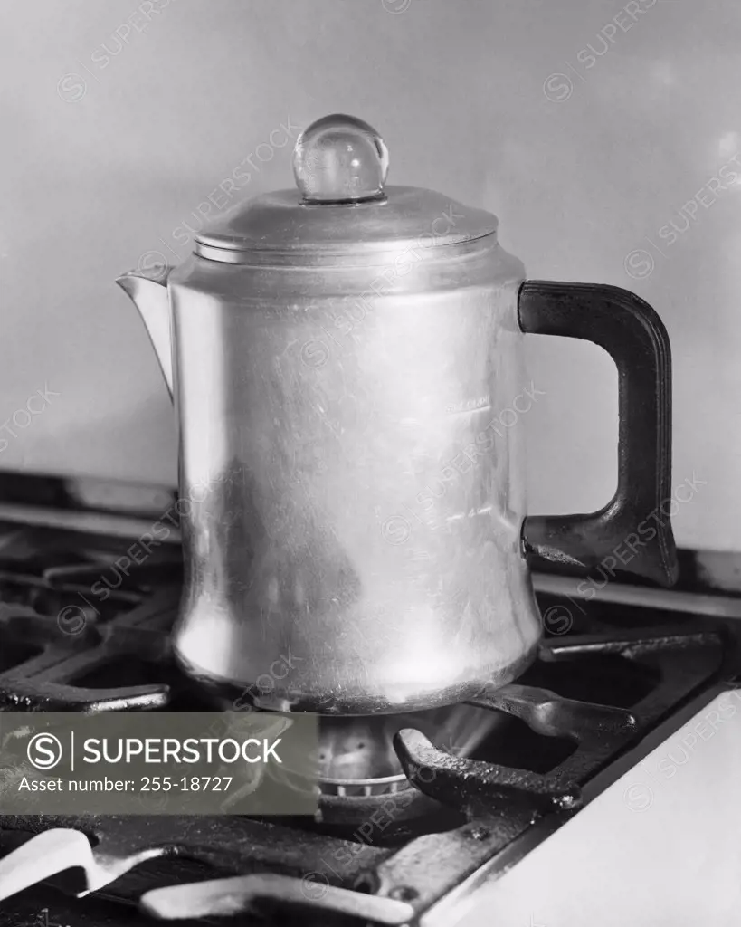 Close-up of a kettle on a stove