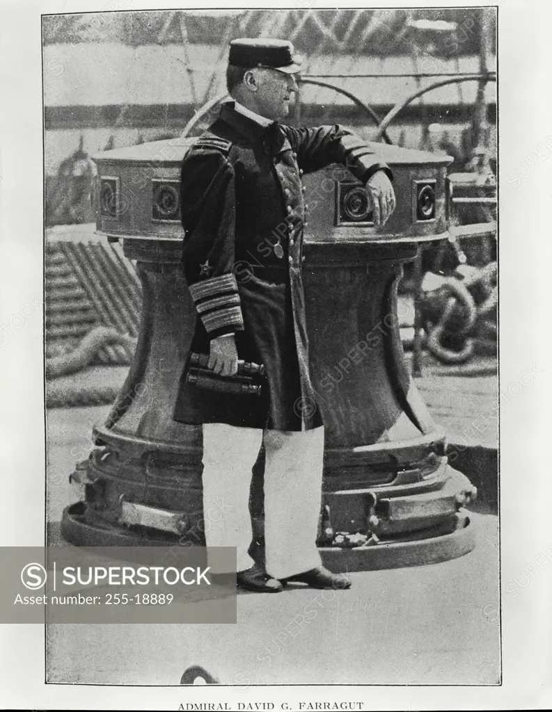 Vintage Photograph. Admiral David Farragut US Navy Officer in the American Civil War