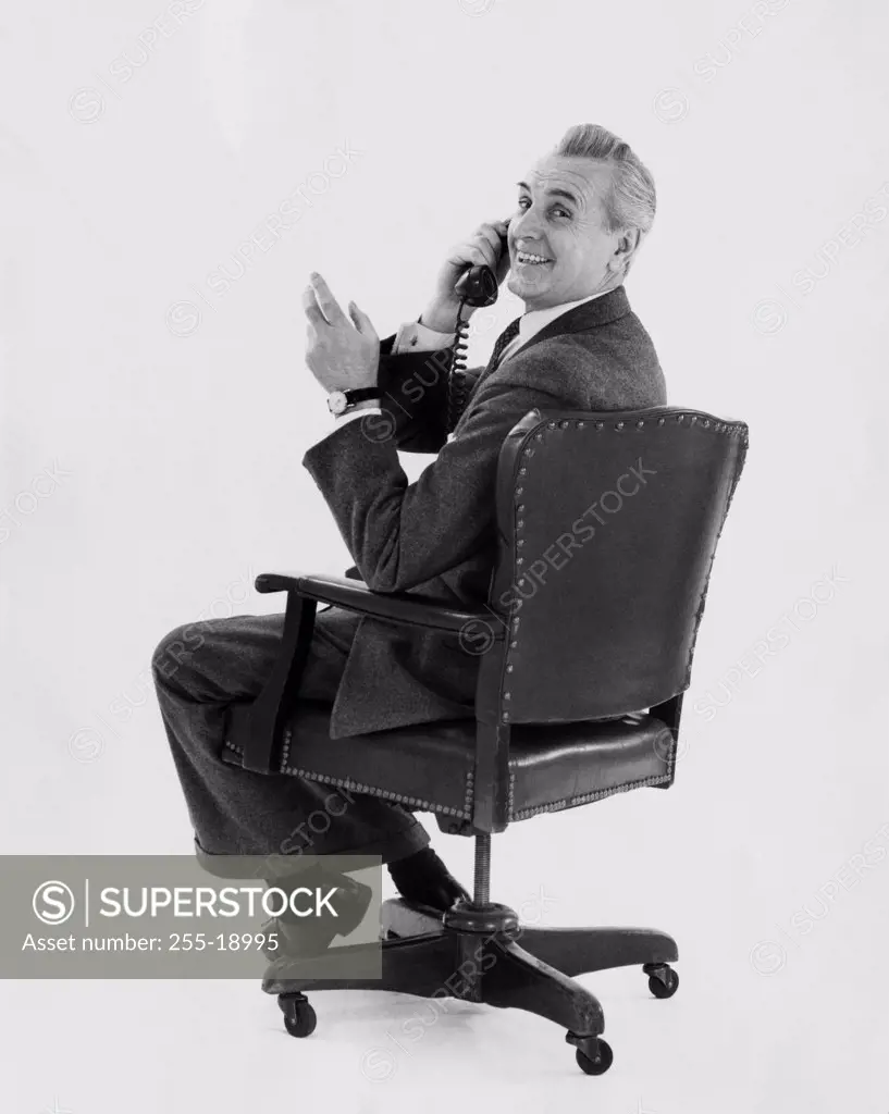 Businessman talking on the telephone