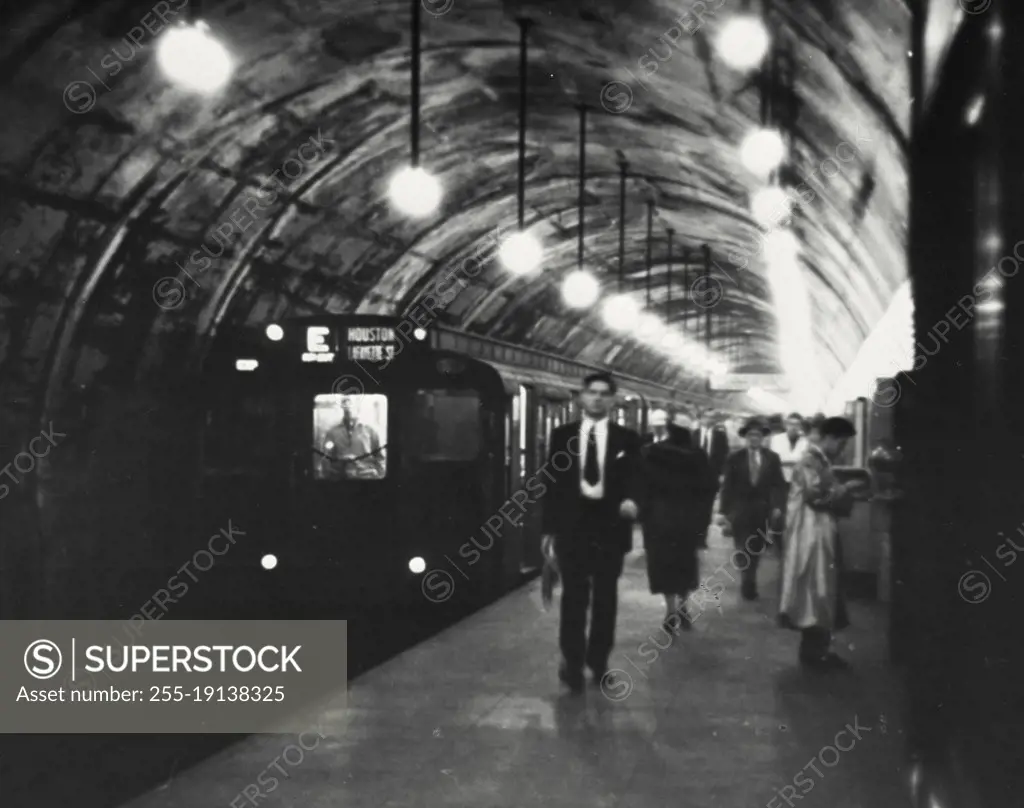 Vintage photograph. Lexington Avenue station on the eighth and sixth Avenue subway lines