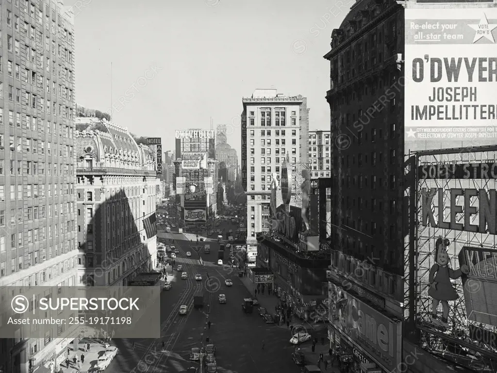 Vintage photograph. view of Broadway street in new York city