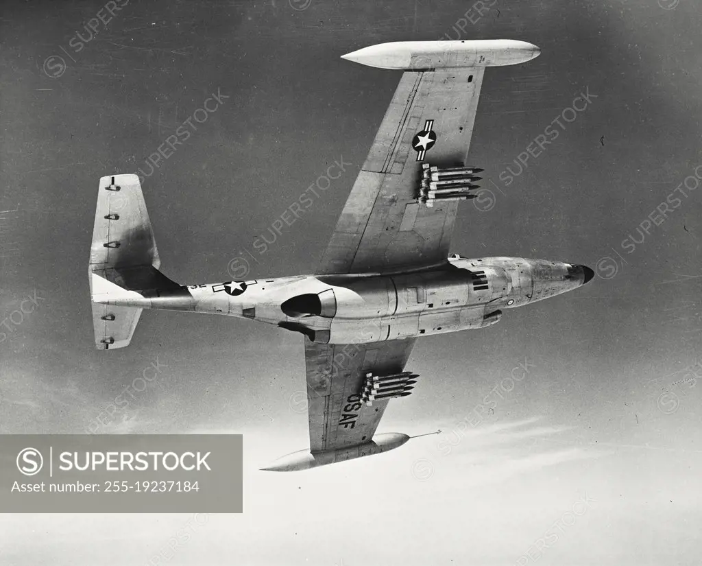 Vintage photograph. Scorpion F - 89 equipped with wing rocket