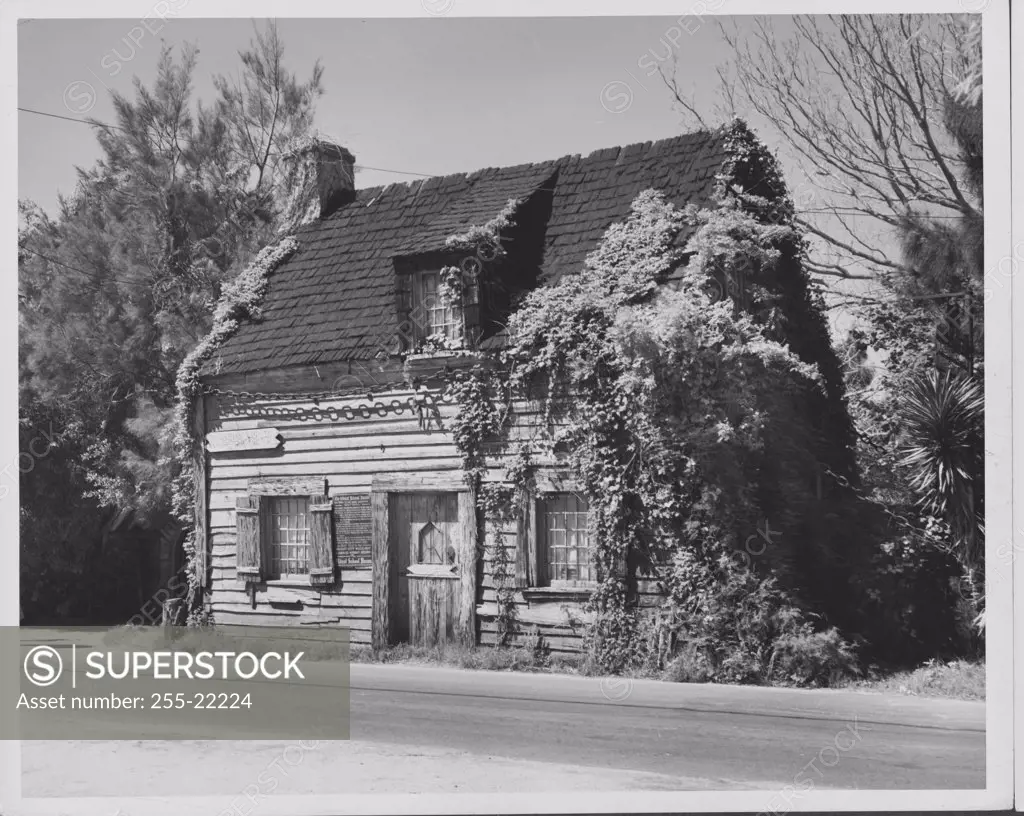 Facade of a schoolhouse, Oldest Wooden Schoolhouse, St. Augustine, Florida, USA