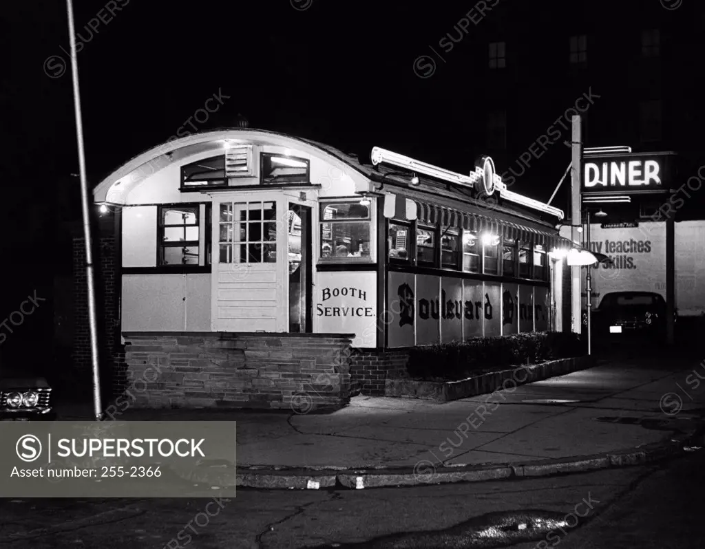 Little diner on street corner