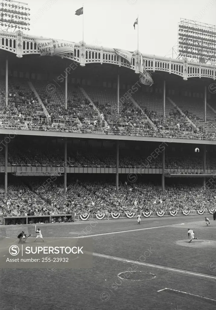 Vintage Photograph. Opening day at Yankee Stadium on April 15th game between Yankees and Philadelphia Athletics, Frame 5