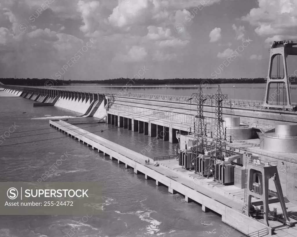 Hydroelectric Power Station on a river, Wheeler Dam, Tennessee Valley Authority, Alabama, USA