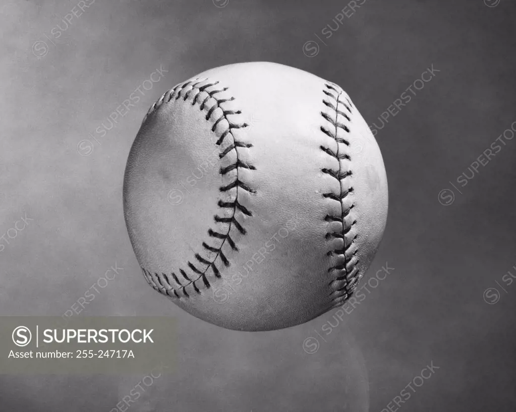 Vintage Photograph. Close up view of a baseball