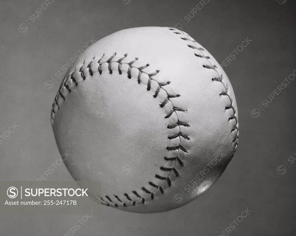 Vintage Photograph. Frontal view of a baseball