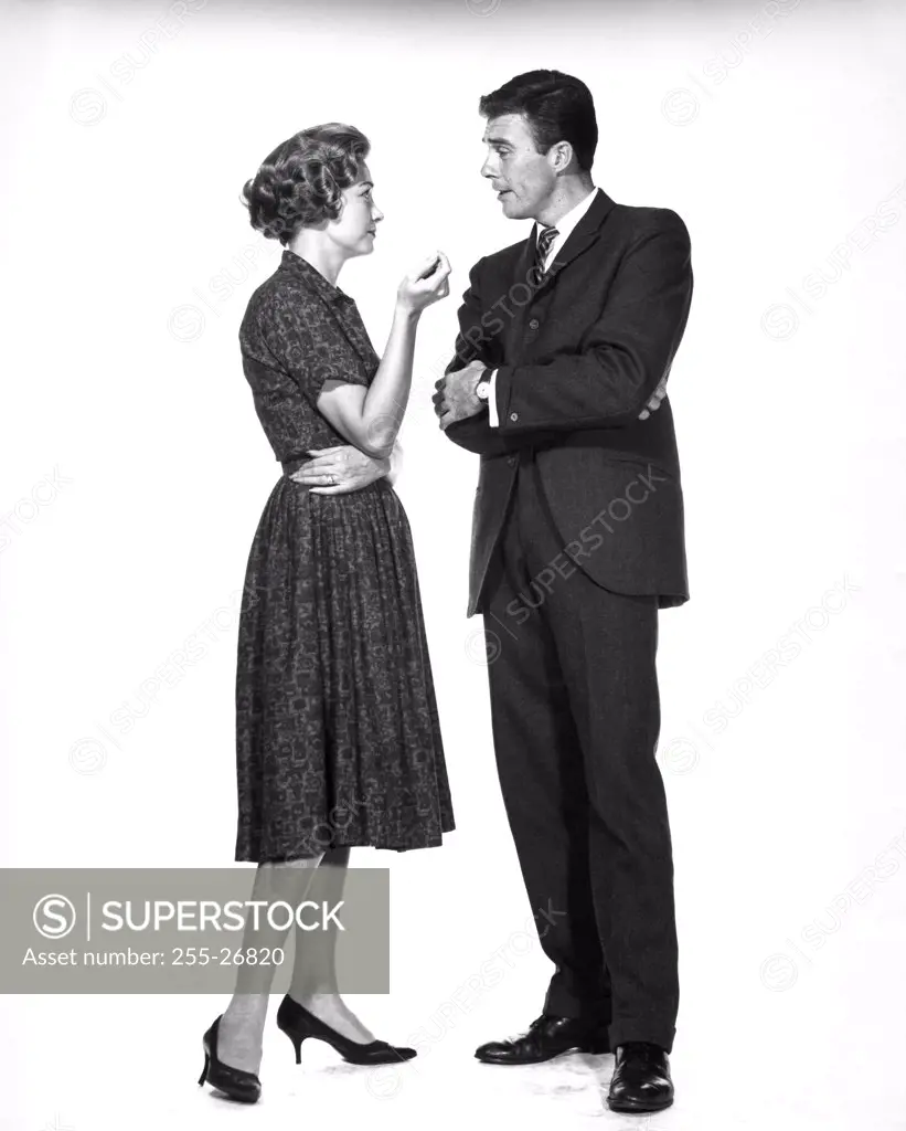 Young couple talking to each other