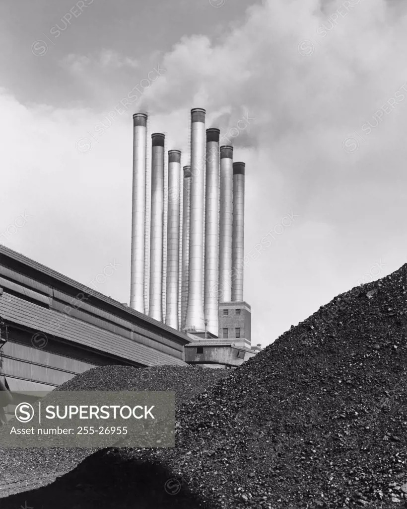 Smoke stacks at a power station