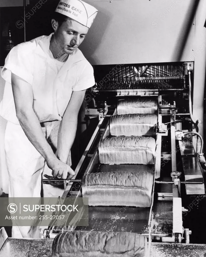 Mid adult man working in a bakery