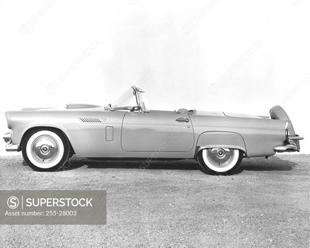 Side profile of a convertible car, 1956 Ford Thunderbird