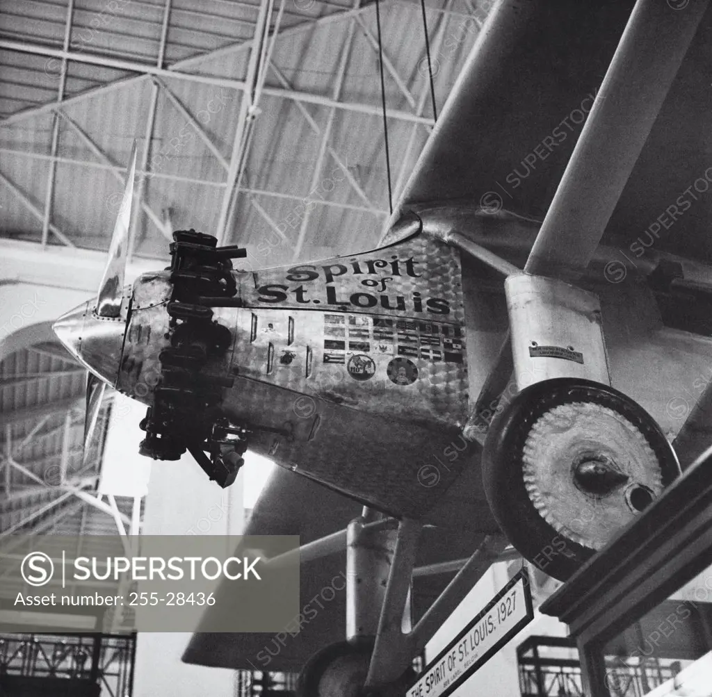 Low angle view of an airplane, Spirit of St. Louis, Smithsonian Institution, Washington DC, USA