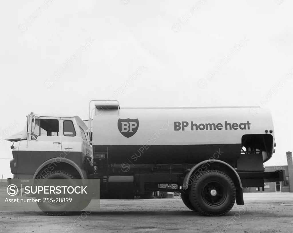 BP Fuel tanker on the road