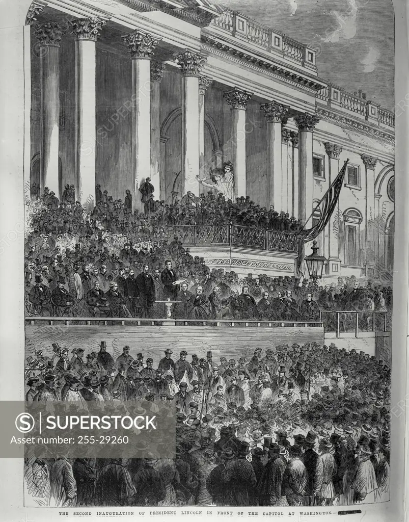 Vintage Photograph. Second Inauguration of President Lincoln--Saturday, March 4, 1865 Artist Unknown