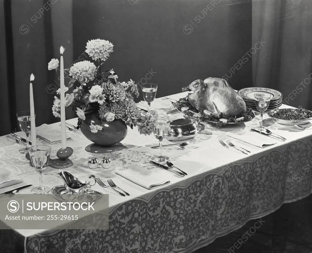 Vintage photograph. Table setting