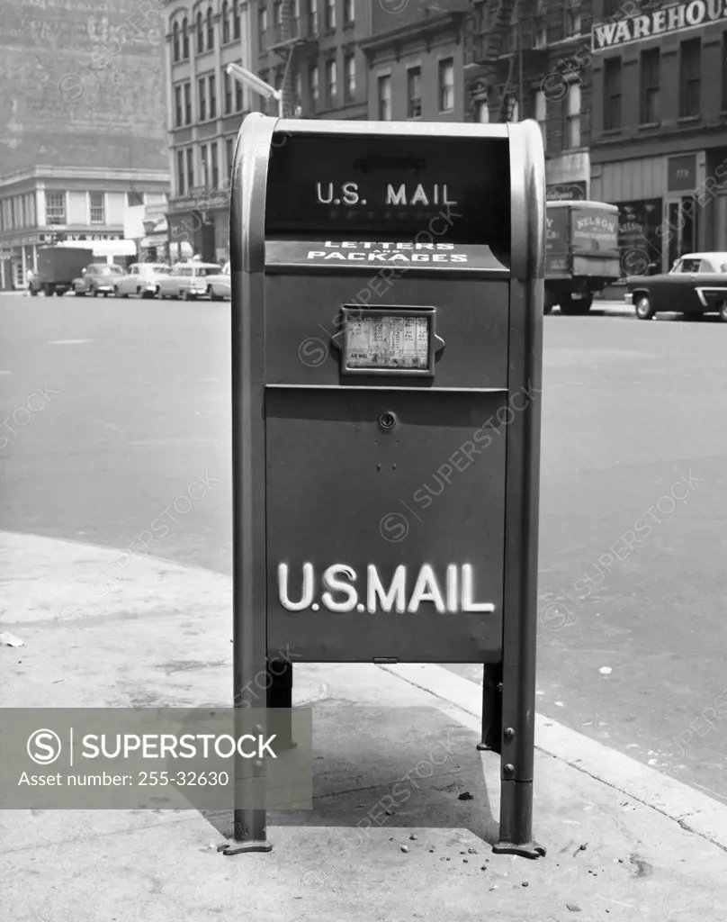 Mailbox on a sidewalk