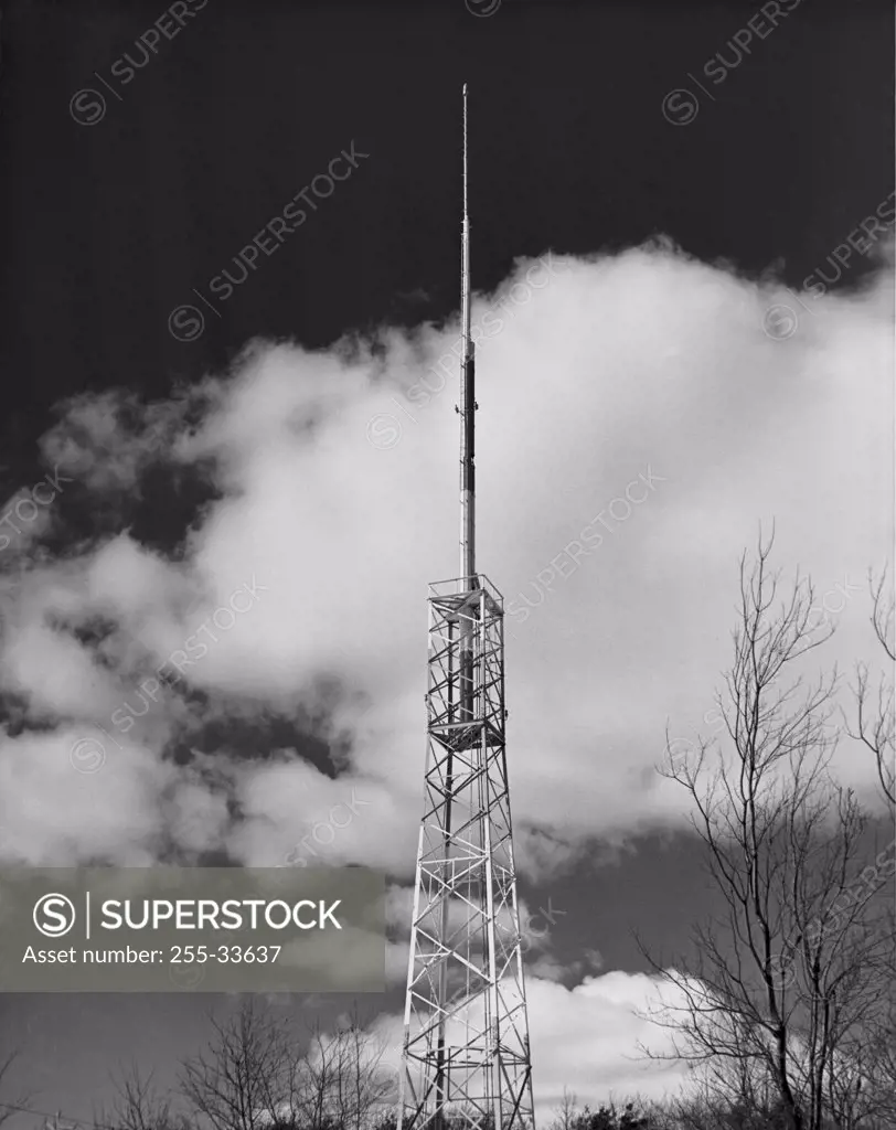 Low angle view of a FM tower for radio and television