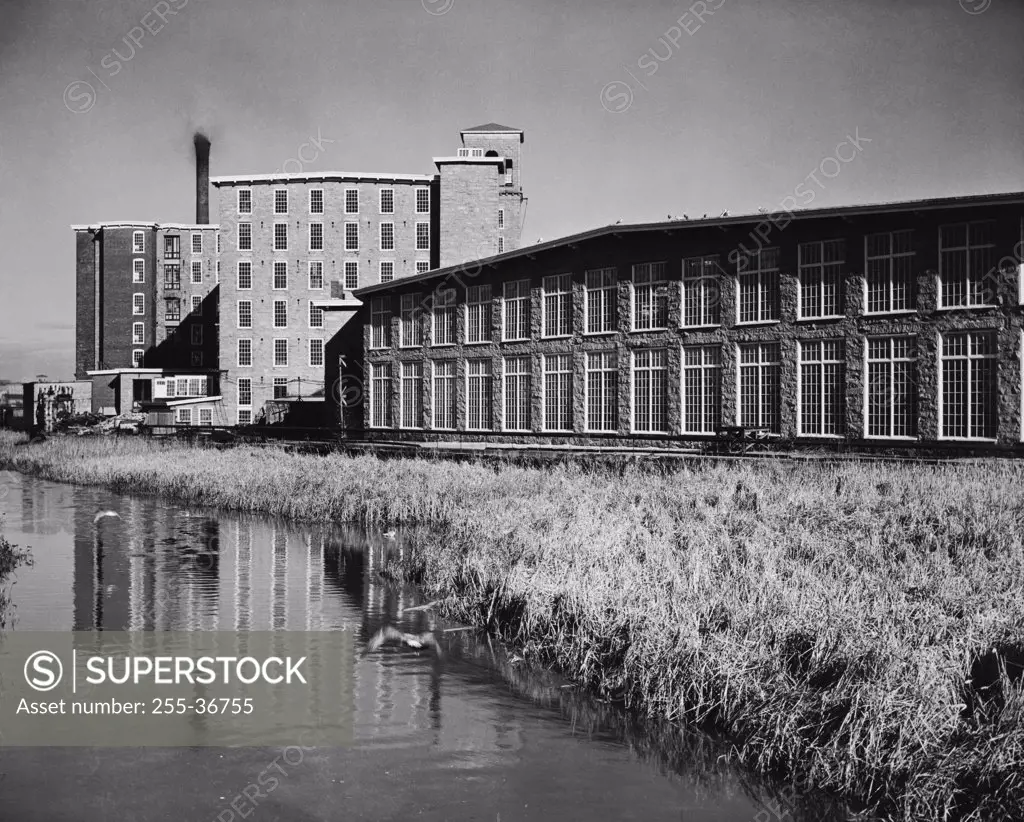Textile industry at a riverside, Fall River, Massachusetts, USA