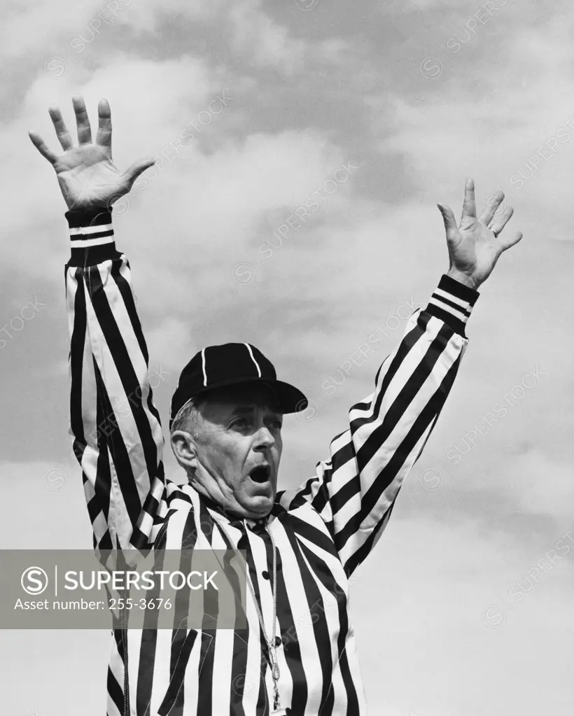 Referee giving a touchdown signal