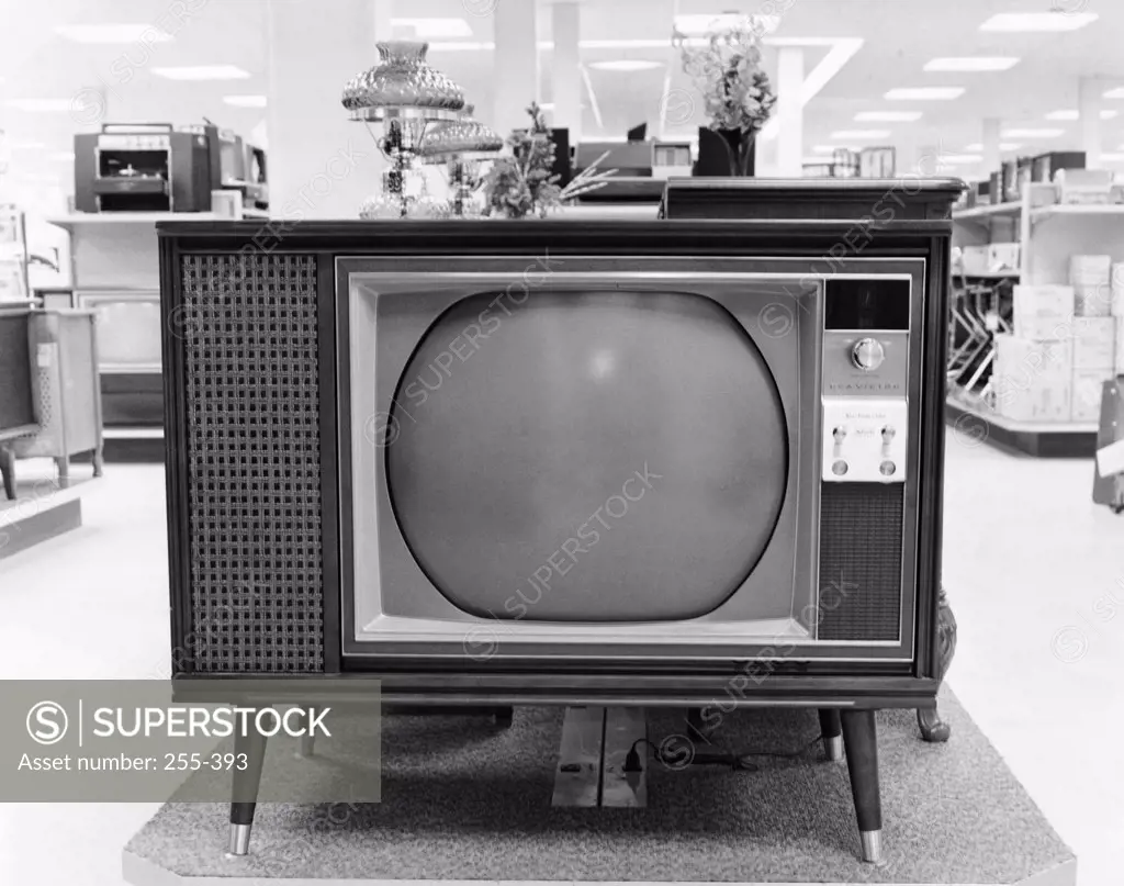 Close-up of a television in a store