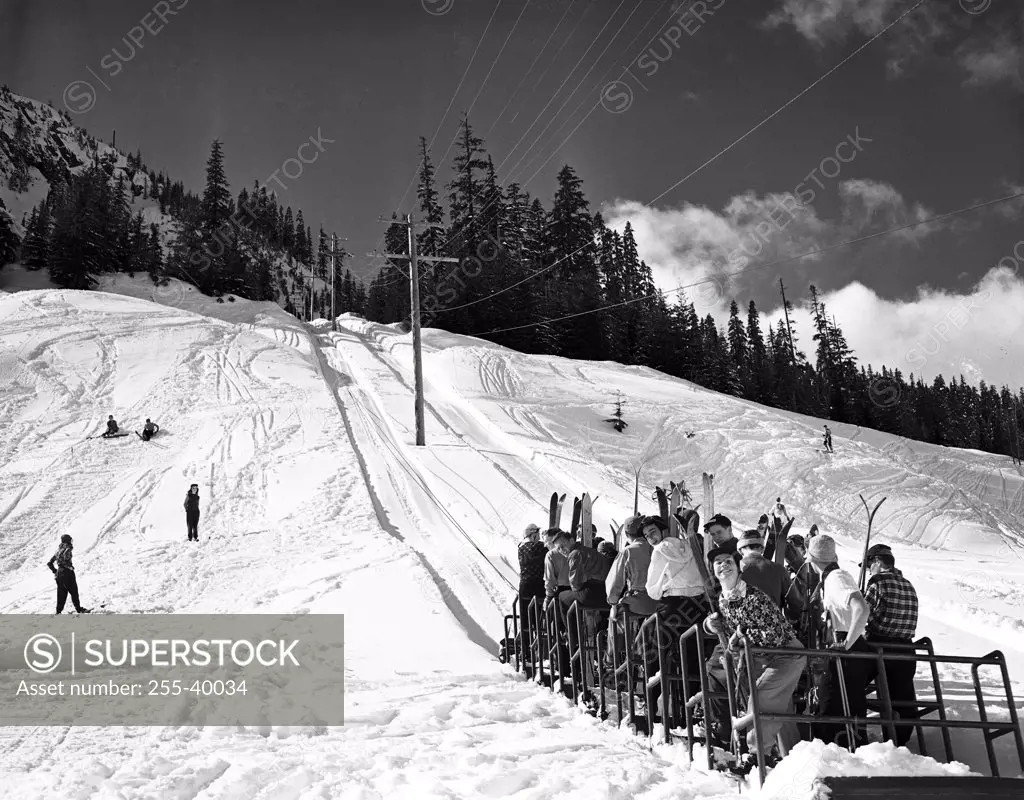 Group of people in a ski lift