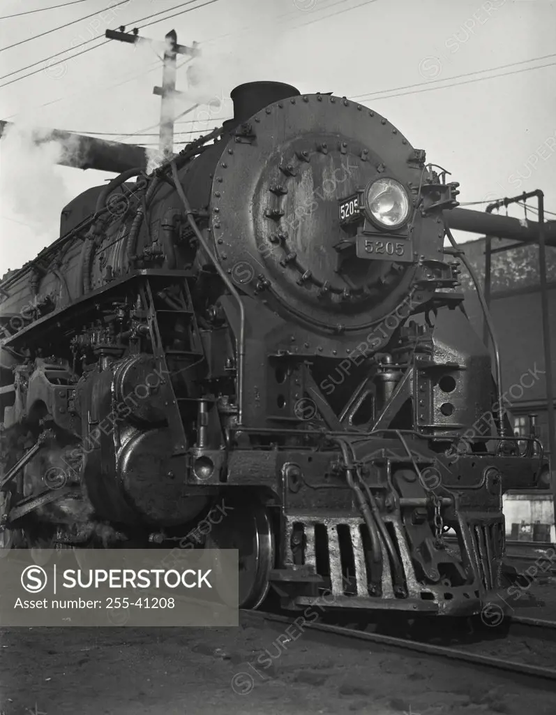 Vintage photograph. New York central system locomotive from front