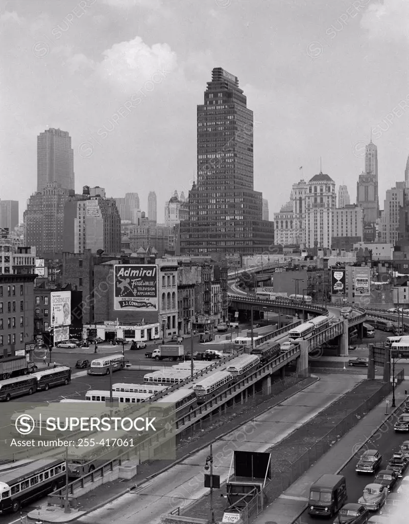 USA, New York, New York City, Traffic jam in city