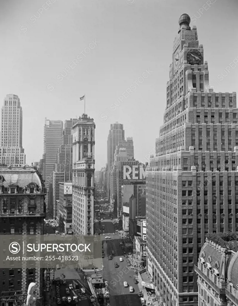 USA, New York State, New York City, Times Square looking south with Paramount building Times building in center
