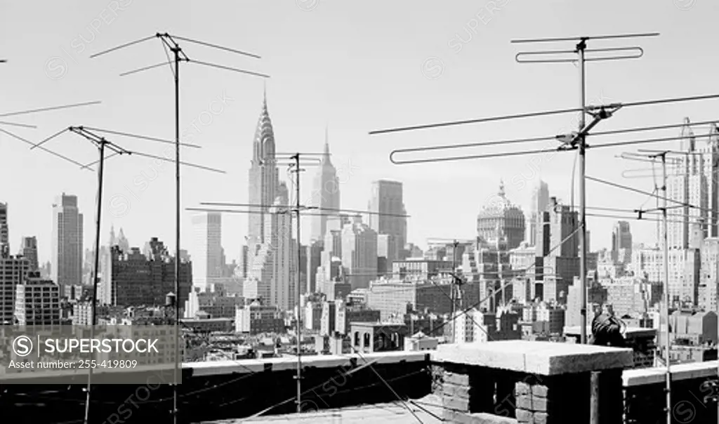 USA, New York State, New York City, Looking from Beekman Hill section toward Midtown with Chrysler and Empire State Building