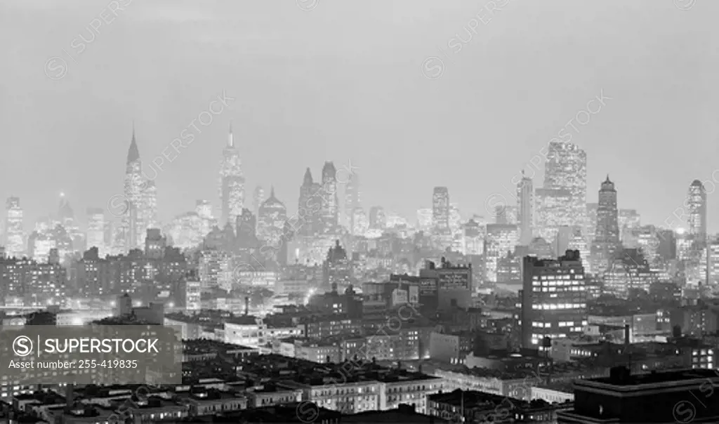 USA, New York State, New York City, View over city in Southwesterly direction showing Midtown area and Radio city
