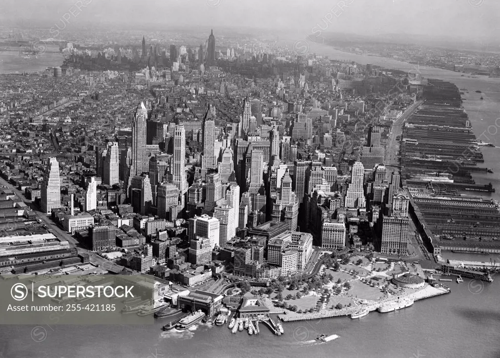 USA, New York, New York City, Aerial view of Manhattan