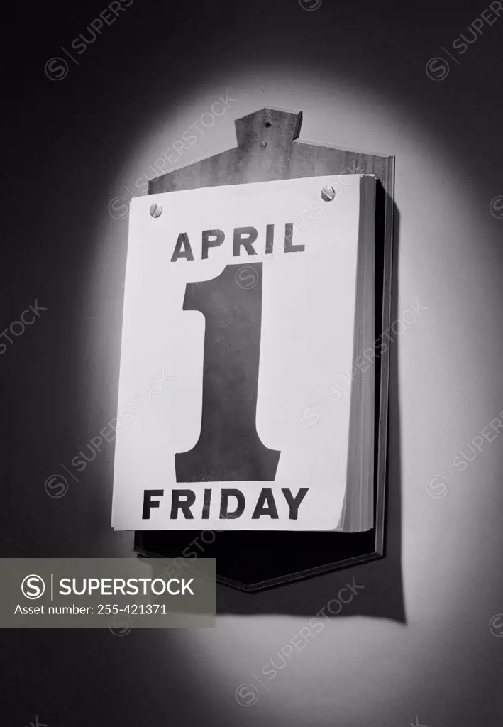 Calendar showing Friday April 1st