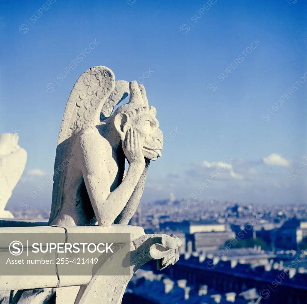 France, Paris, Notre Dame Cathedral, gargoyle