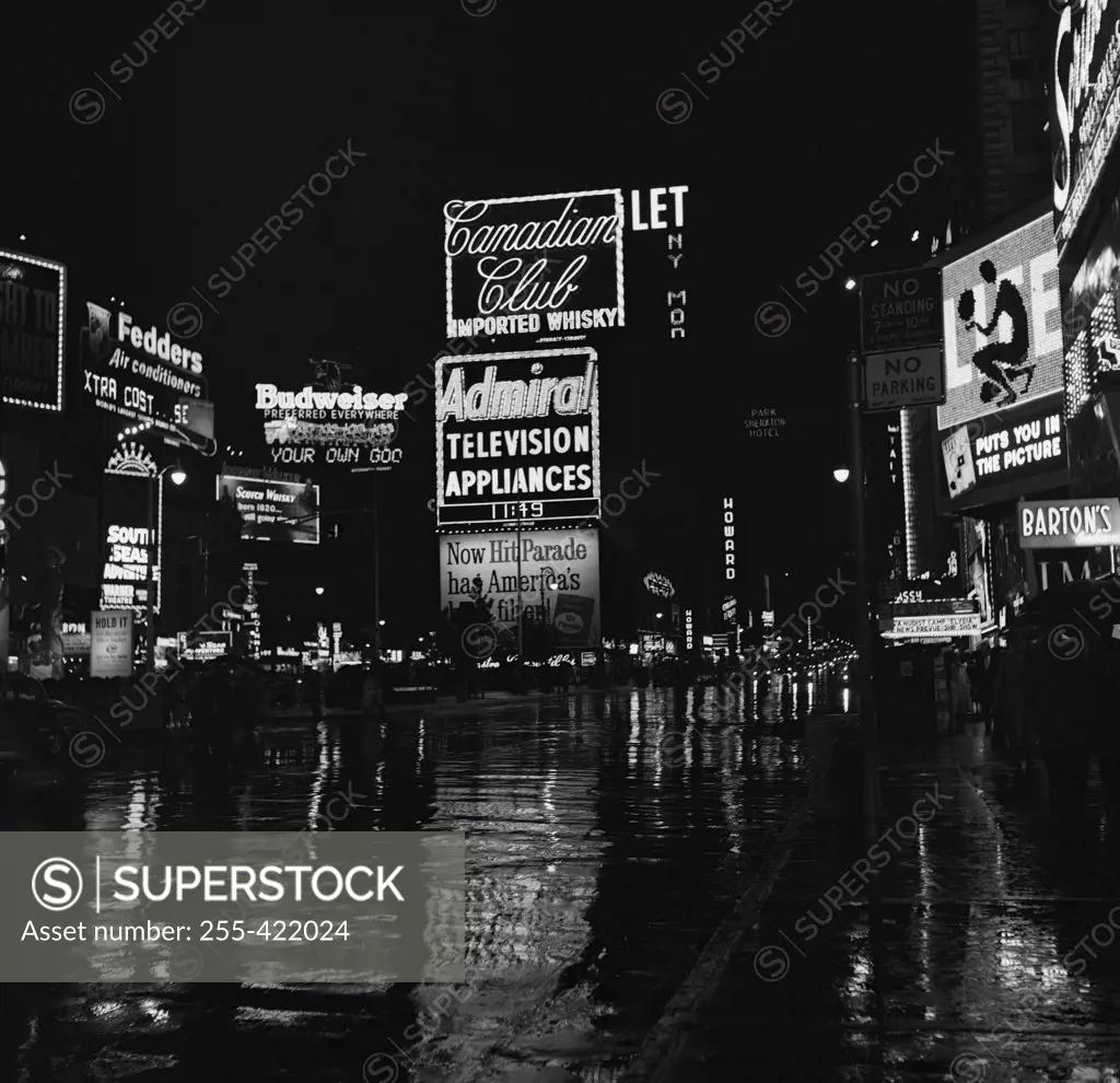 USA, New York City, Times Square at night