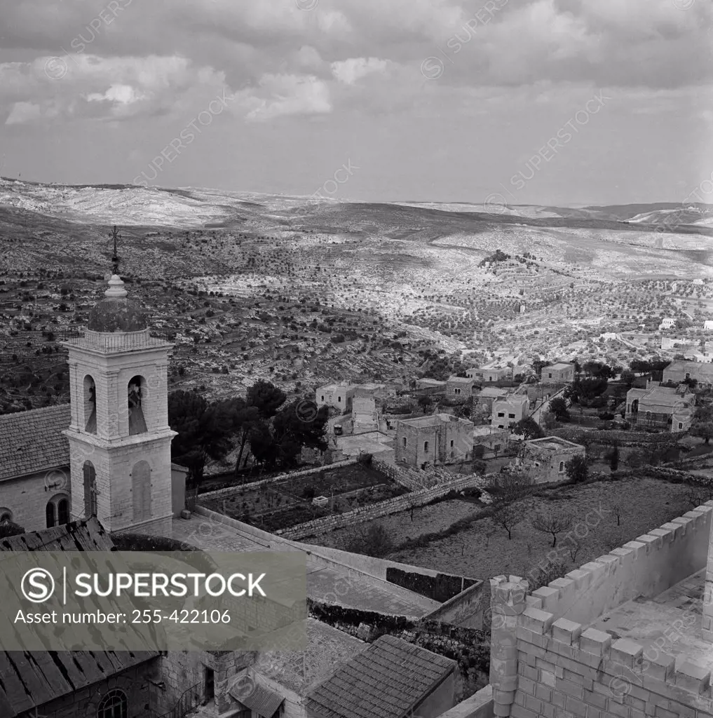 Israel, Bethelem, View of Bethlehem from roof of Church of the Nativity