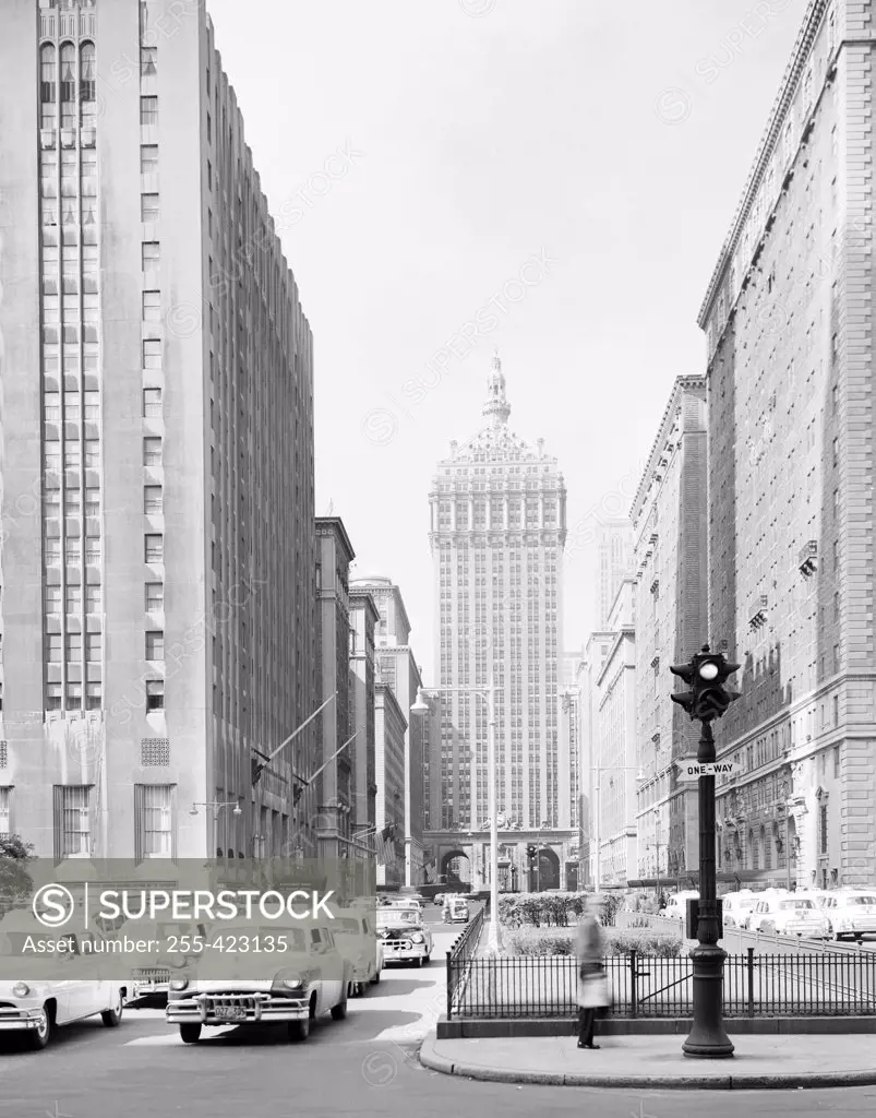 USA, New York State, New York City, Looking South on Park Avenue toward Grand Central Terminal Building