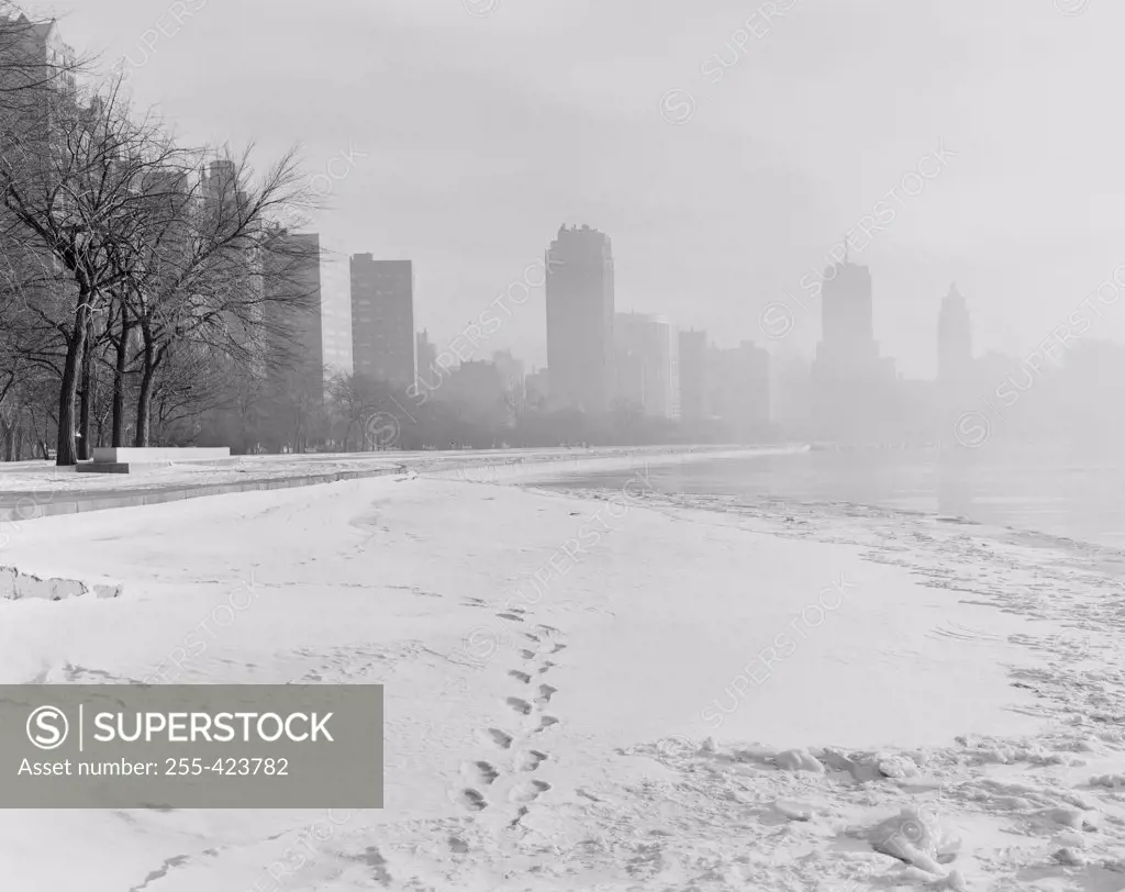 USA, Chicago, Illinois, Winter cityscape