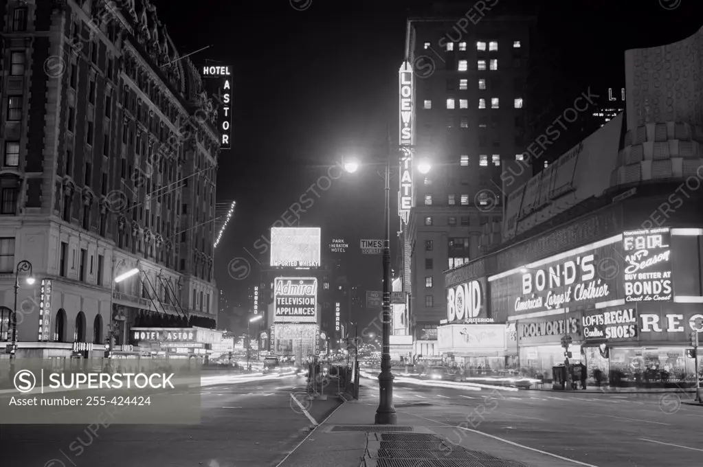 USA, New York City, Times Square at night