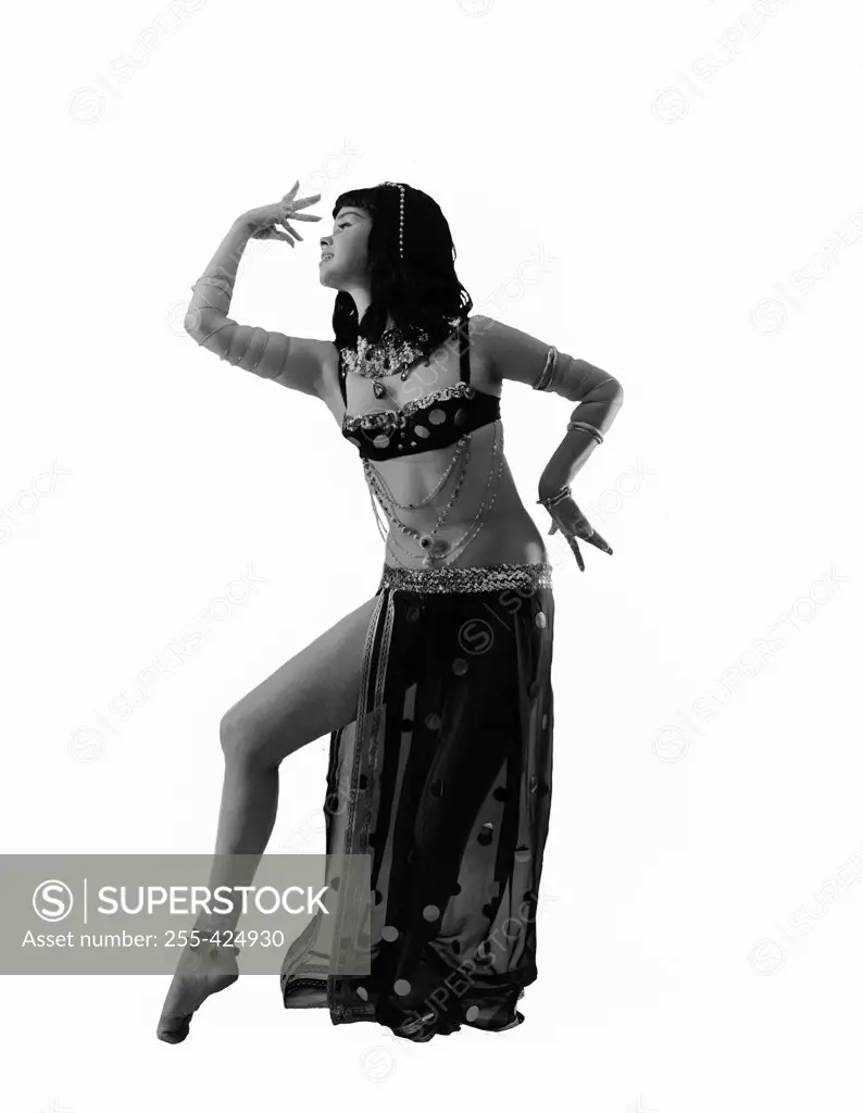 Oriental dancer on white background