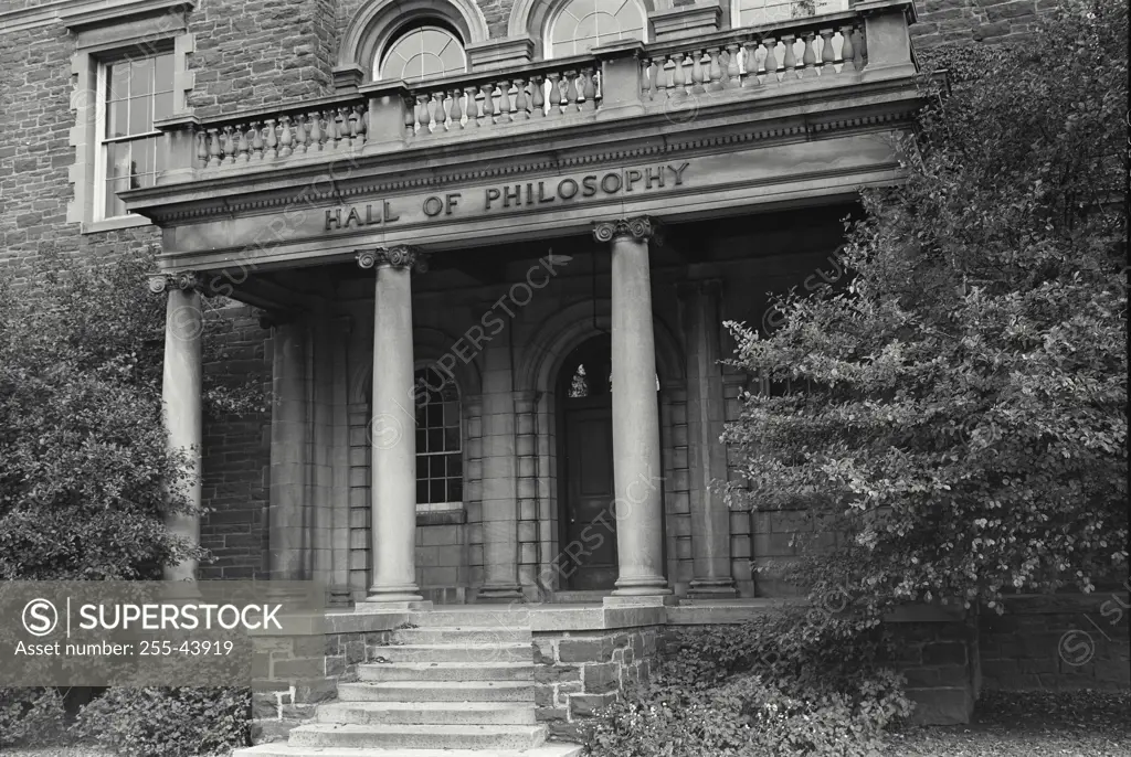 Vintage Photograph. Facade of a university building, Hamilton College, Clinton, New York City, USA