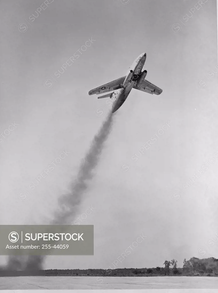 Low angle view of a fighter plane taking off, Martin XB-51