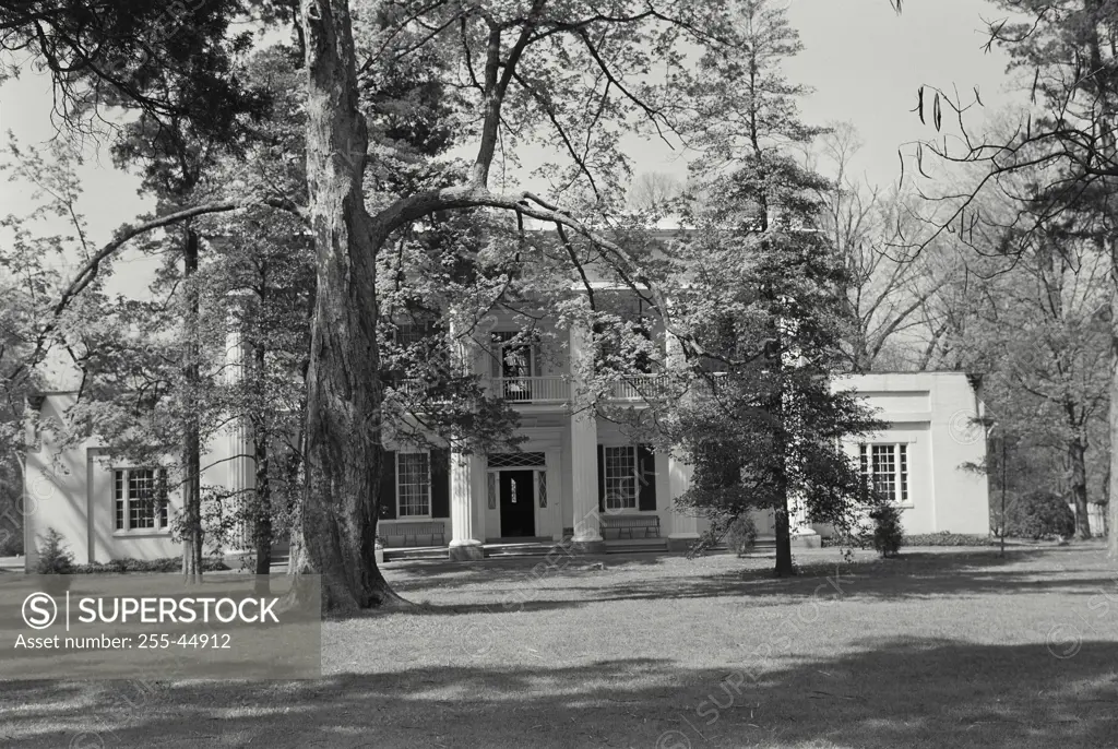 Vintage Photograph. Facade of the Hermitage, Home of US President Andrew Jackson, Nashville, Tennessee, USA