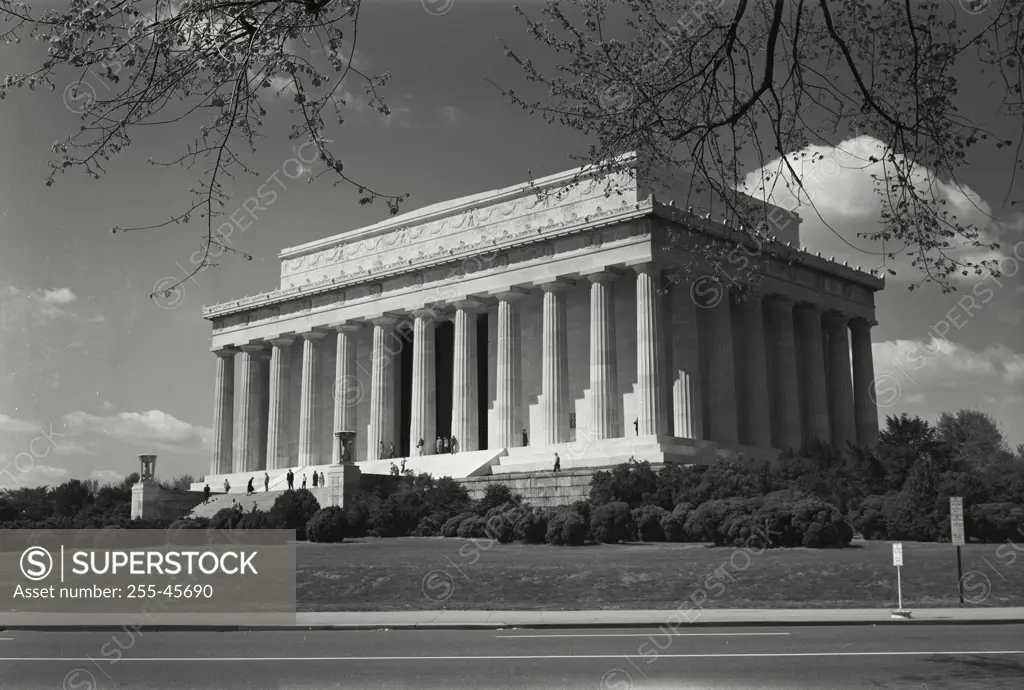 Vintage Photograph. Facade of a memorial, Lincoln Memorial, Washington DC, USA