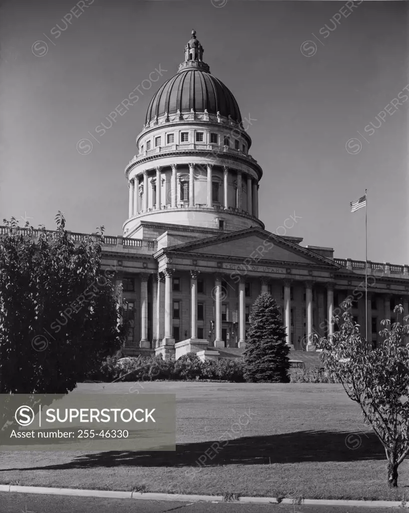 USA, Utah, Salt Lake City, State Capitol, facade of government building