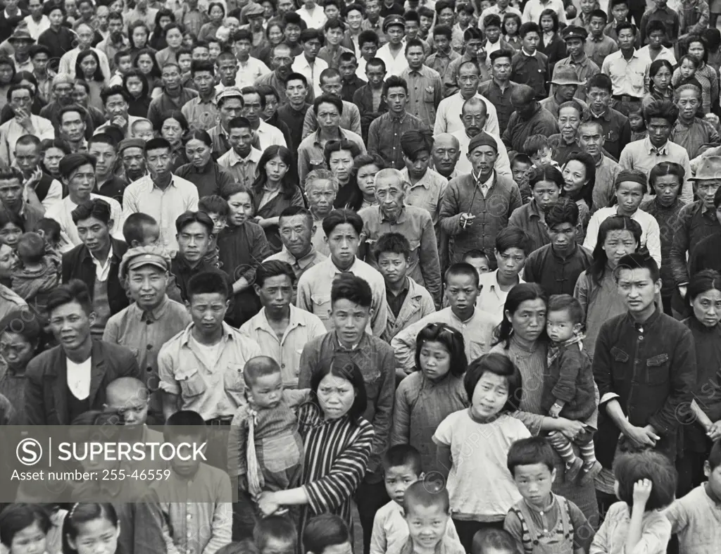 Vintage photograph. Large crowd of people in China