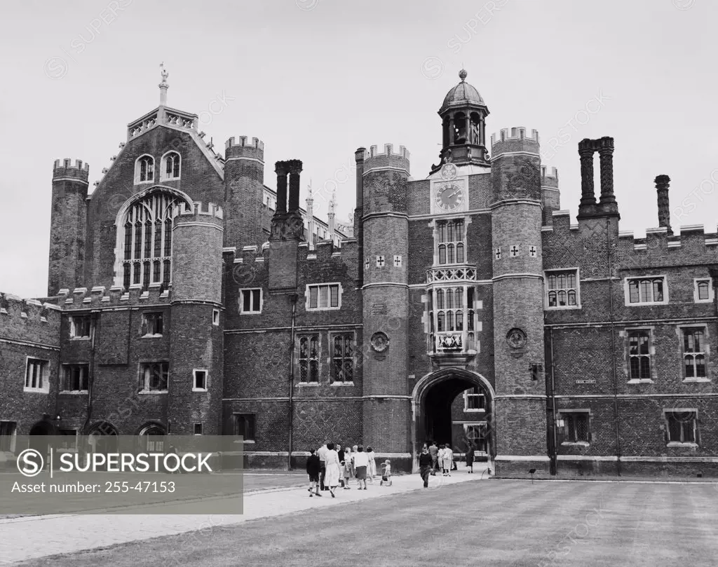 Facade of a palace, Hampton Court Palace, London, England