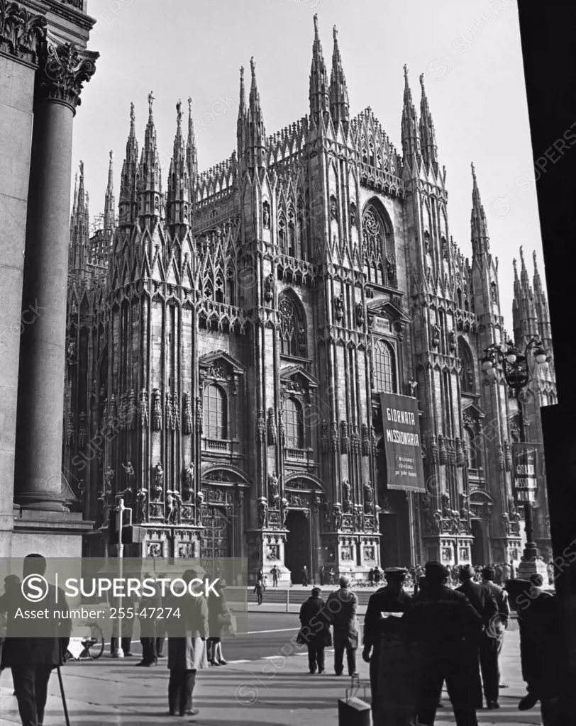Low angle view of a cathedral, Piazza Del Duomo, Milan, Italy