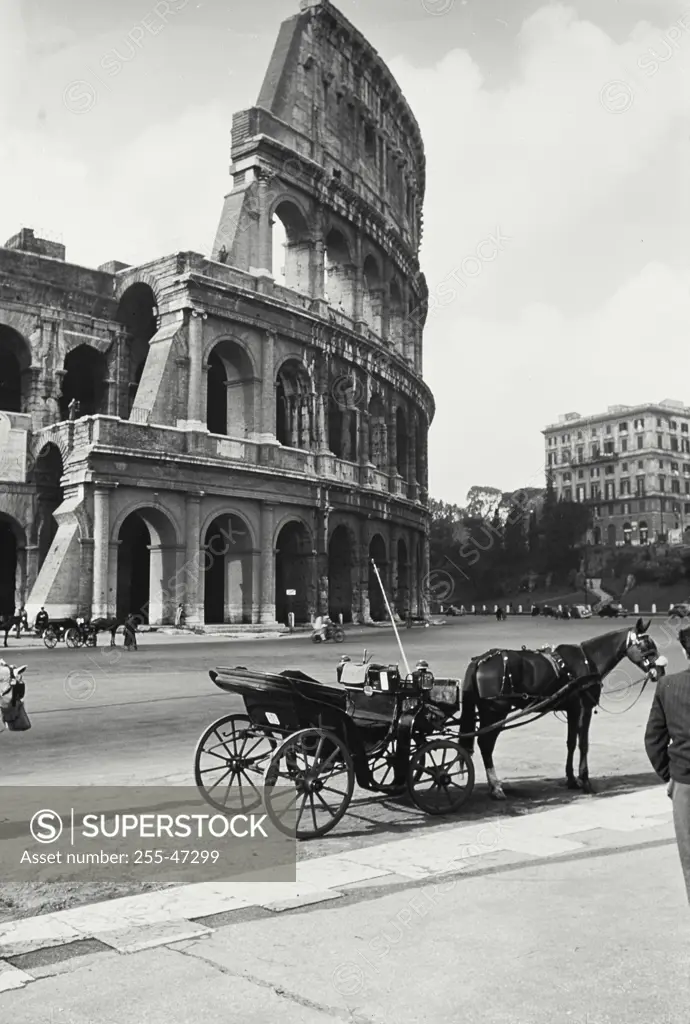 Vintage Photograph. View of The Coliseum in Rome.